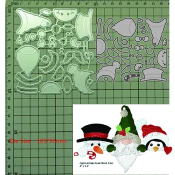2023 Új Fém Vágó Meghal Pingvin Hóember Öreg Dekoráció DIY Scrapbook Papír Kézműves Kés Penész Penge Ütés Stencil Meghal