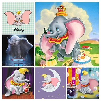 Gyémánt Festmény Teljes Kör Disney Strasszos Intarziás Hímzés Dumbo 5D DIY Mozaik Strasszos Cross Stitch Art Dekor Ajándék