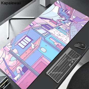 Egérpad Aranyos Cuki Rózsaszín Számítógép Laptop Anime Billentyűzet, Egér, Mat Nagy Mousepad Billentyűzet, Játékosok Decoracion Asztal Szőnyeg CSGO