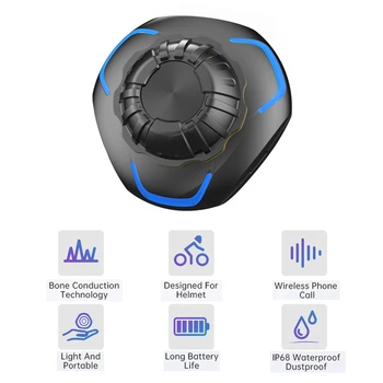 Motoros Sisak Fejhallgató Csontvezetéses Vezeték Nélküli Bluetooth Headset Vízálló Sisak Kihangosított Telefon Fejhallgató