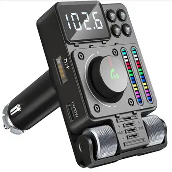 Új FM Transmitter Autós Bluetooth-kompatibilis Kihangosító Autóskészlet QC3.0 PD 30W Gyors Töltés Mp3 Lejátszó U Lemez zenelejátszó Adapter