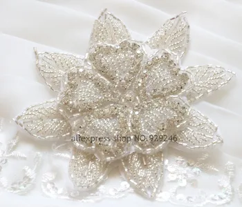 2db/sok 11.5 cm-es kerek nagy virág díszítést tiszta kristály, strassz arany rátét gyorsjavítás motívum fejpánt esküvői ruha