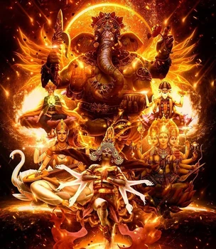 JMINE Div 5D Hindu Istenek a Tüzet Elefánt Teljes Gyémánt Festmény, keresztszemes készletek, művészeti, Vallási 3D festék gyémánt