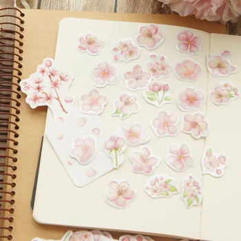 80pcs Pink Peach Blossom Design Matrica, Mint Ajándék, Dekoráció Scrapbooking DIY Matrica, Esküvői Ajándék, Szülinapi Parti Pecsét