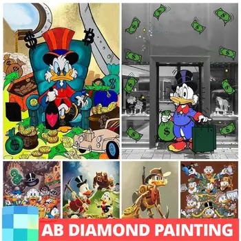 AB Disney Művészeti Luxus Donald Kacsa Gyémánt Festmény Divat Rajzfilm Mozaik Kép Teljes Hímzés 5D DIY Otthoni Dekoráció