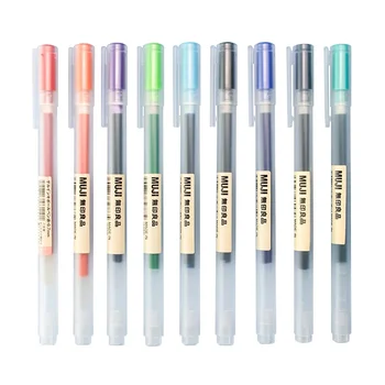 10 Db/Set Color Gel Pen 0,5 mm 0.38 mm Tinta Japán MUJIs Marker, az Írás Toll Írószer Stílus Iskola irodaszerek 2024 Ajándék