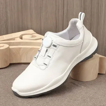 Szakmai férfi Golf Cipő a Férfiak kényelmes bőr Golf Cipők quickl illesztése Sétáló Cipők Szabadtéri Golf Cipők