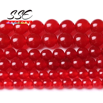 Természetes Vér Vörös Chalcedony Kő, Kerek Gyöngy Ékszerek Készítése Energia Gyógyító Gyöngyök DIY Karkötők Nyakláncok 4 6 8 10 12 mm 15