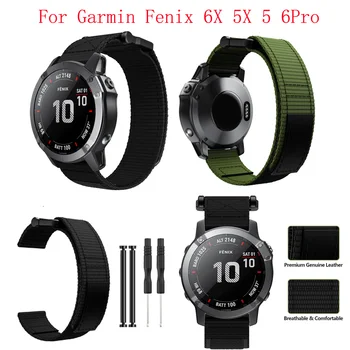 26 22mm Sport nylon Watchband Wriststrap a Garmin Fenix 6X 6 6 Pro 5X 5 Plusz 3 3HR Easy Fit gyorskioldó wirstband