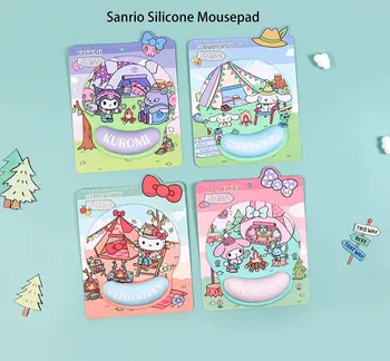 Sanrio Szilikon Mousepad Kuromi Mymelody Cinnamoroll Hellokitty Kreatív Rajzfilm Asztali Egér PU csúszásgátló Pad Csukló Mousepad
