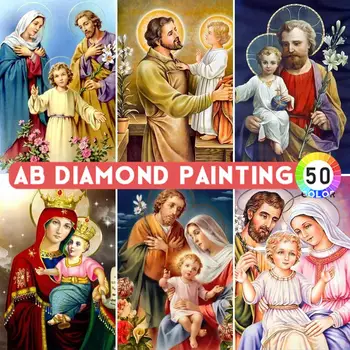 5D AB Fúró Gyémánt Festmény Vallás Ikon Nő a Baba keresztszemes Készlet Teljes Négyzet Hímzés Mozaik Art Kép a Strassz