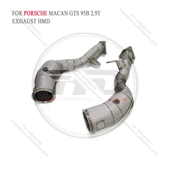 HMD kipufogórendszer Rozsdamentes Acél Teljesítmény Downpipe a Porsche Macan GTS S 2.9 T A hőpajzs Cső