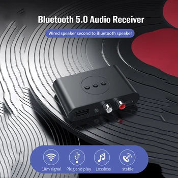 A Bluetooth-kompatibilis 5.0 Audio Receiver NFC RCA, 3,5 mm-es AUX USB Sztereó Zene Vezeték nélküli Adapter A Mic Autó Hangszóró, Erősítő