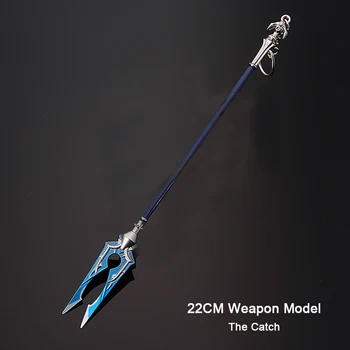 22CM Fegyver Modell Genshin Hatása a Játékot Perifériás Fém Lándzsa Polearm A Fogási Replika Miniatűr Dekoráció, Kézműves Díszek