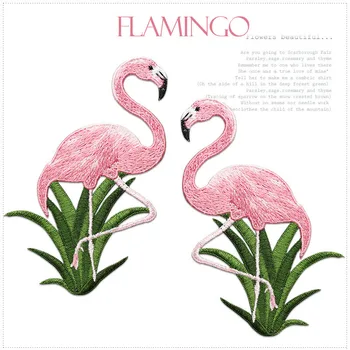1 Darab Gyönyörű Hímzéssel Flamingo Varrni a Foltok, Ruházat, Javítás DIY Javítás Kreatív Dekoráció, Nagy Méretű Ragasztó-ingyenes