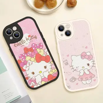 Sanrio Hello Kitty Telefon tok Iphone 14 Pro Max 13 Mini 12 11 X XR XS 7 8 Plusz Bőr Puha Szilikon Sokk Borító
