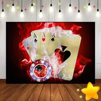 Kaszinó Chip Baba Zuhany Háttér Póker Fotózás Tartozékok Sok Szerencsét Egyedi Szülinapi Háttérben Piros Fekete Kártyák Dekoráció