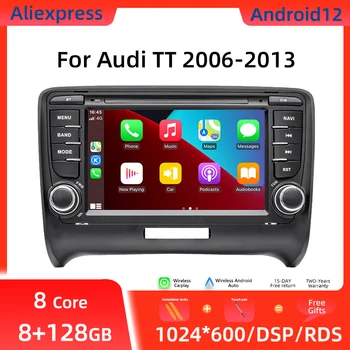 Vezeték nélküli Carplay 2 Din Android 12 autórádió AUDI TT MK2 8J 2006 2007 2008 2009 2010 2011 2012014 Multimédia GPS Navigáció