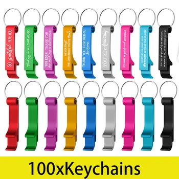 100 Print Logó Sörnyitó Keychains Elismerését Ajándékok Inspiráló Fém Sör, Ital, Konzervnyitó Alumínium Kulcstartó