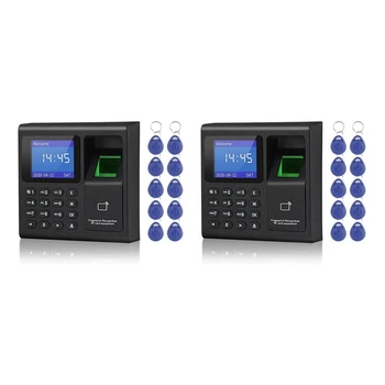 2X Biometrikus RFID beléptető Rendszer, RFID Billentyűzet USB Ujjlenyomat-felismerő Rendszer, Elektronikus Óra, a Részvétel Gép 2X Biometrikus RFID beléptető Rendszer, RFID Billentyűzet USB Ujjlenyomat-felismerő Rendszer, Elektronikus Óra, a Részvétel Gép 0