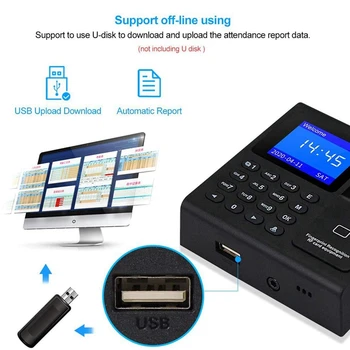 2X Biometrikus RFID beléptető Rendszer, RFID Billentyűzet USB Ujjlenyomat-felismerő Rendszer, Elektronikus Óra, a Részvétel Gép 2X Biometrikus RFID beléptető Rendszer, RFID Billentyűzet USB Ujjlenyomat-felismerő Rendszer, Elektronikus Óra, a Részvétel Gép 2