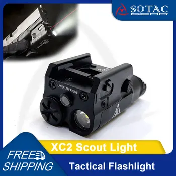 SOTAC Fém XC2 Fegyver Lámpa Piros Pont Lézer Taktikai Felderítő Fény Alkalmas Vasúti 20mm