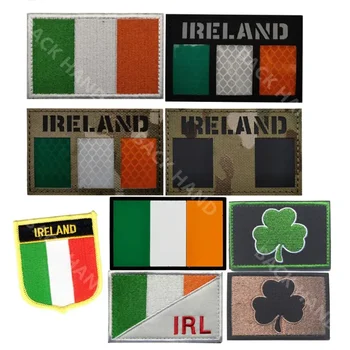Írország Hímzés IR Foltok Karszalagot Az Ír Zászló Foltok Karszalagot Ruhával Javítás Jelvények ÍRORSZÁG tükröződő mágikus javítás