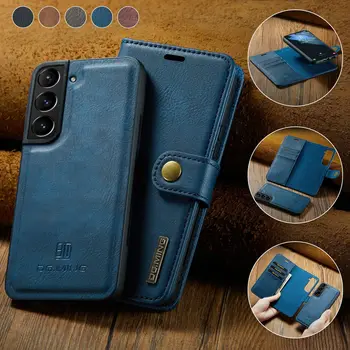 Alkalmazandó Samsung S22Ultra Mágnes Split Bőr tok S21 S22 Plusz 2-in-1 Mobil Telefon Esetében Tárca Védő bőrtok