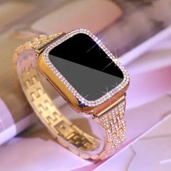 Ha a+Gyémánt heveder Apple nézni zenekar 40mm, 41 mm-es 38mm 45mm 44mm 42mm 38mm Fém watchband iWatch Serie 3 4 5 6 sze 7 karkötő