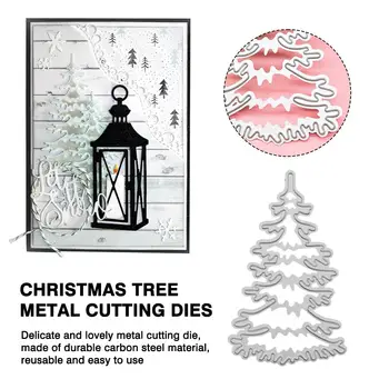 A karácsony Fa, Fém Vágó Meghal DIY Scrapbooking Dekoratív Dombornyomás Kézműves Meghalni Vágás a Papír Kártya Sablon F5U1