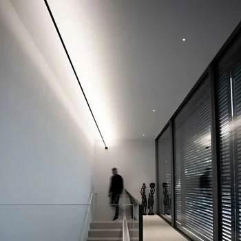 Modern Fekete-Fehér Lineáris Fali Lámpa Skyline LED Szalag Nélkül Fő Fény Dekoráció Nappali Háttér Fürdőszoba Lámpák
