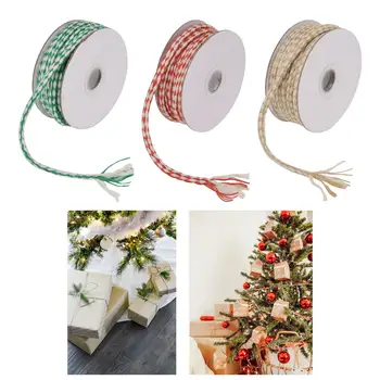 Ajándék Csomagolás Kábel Kézműves 10M Karácsonyi Pamut Fonal Roll Dekoráció Ajándék Csomagolás Kábel Kézműves 10M Karácsonyi Pamut Fonal Roll Dekoráció 4