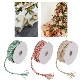 Ajándék Csomagolás Kábel Kézműves 10M Karácsonyi Pamut Fonal Roll Dekoráció Ajándék Csomagolás Kábel Kézműves 10M Karácsonyi Pamut Fonal Roll Dekoráció 5