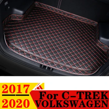 Kocsi Csomagtartójában Szőnyeg Volkswagen VW C-TREK 2017-20 Magas Oldalán Vízálló Cargo Hátsó Borító Szőnyeg Pad Auto Farok Kiegészítők Csizma Bélés