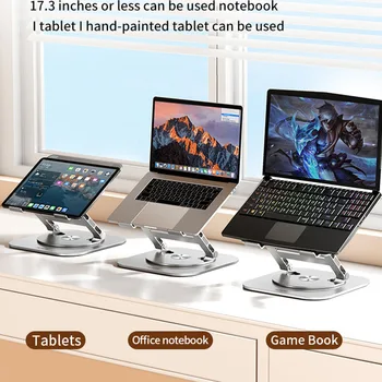 Alumínium Ötvözet Laptop Állvány 360° Forgatható Összecsukható 17 Hüvelykes Notebook Macbook Air Pro Laptop Tartó Jogosult Kompatibilis