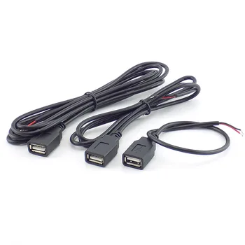 0.3/1/2M USB 2.0, A Típusú Női 2 Pin DIY hosszabbító Kábel DC 5V Tápegység Adapter Töltés Csatlakozó Vezeték D5